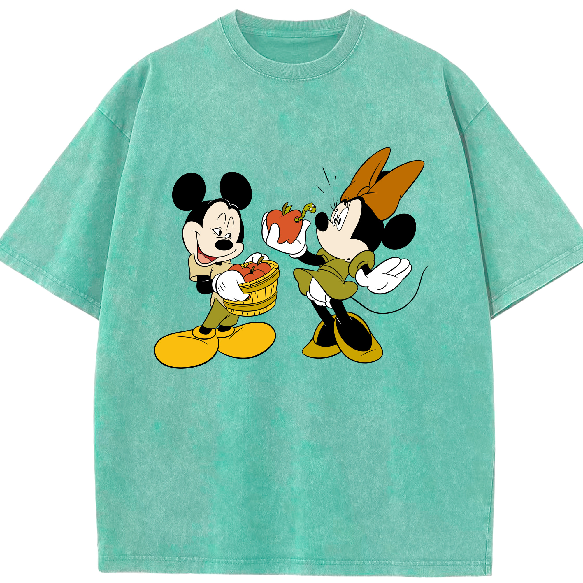 （画像用） ミッキーマウス Mickey Mouse 綿100% ヴィンテージ風 半袖Tシャツ（フロントプリント）